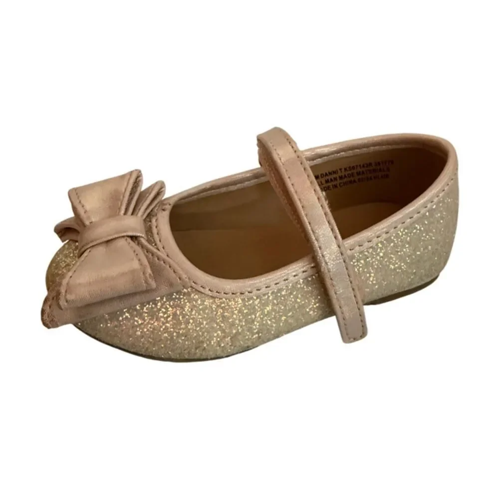 Sugar Shimmer Beige Mary Jane Ballet Flats Shoes Size 7
